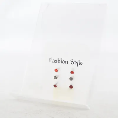 Earrings (Red, Silver) from Fashion Style Unknown metal