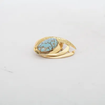 Broche (Guld, Turkis) Ukendt metal