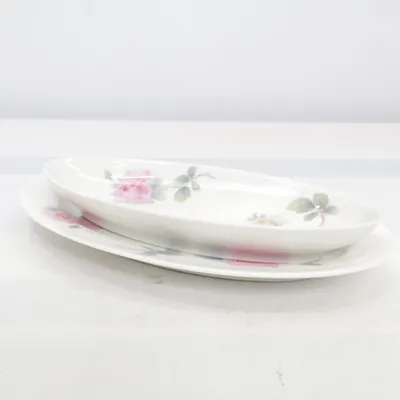 Serveringsfat (Vit, Rosa, Grön) från Rörstrand