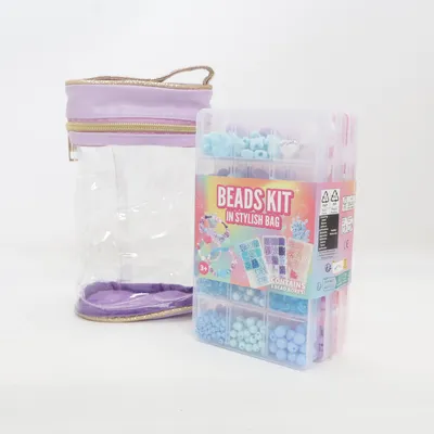 Smykkefremstilling (Beads Kit In Stylish Bag) fra Action