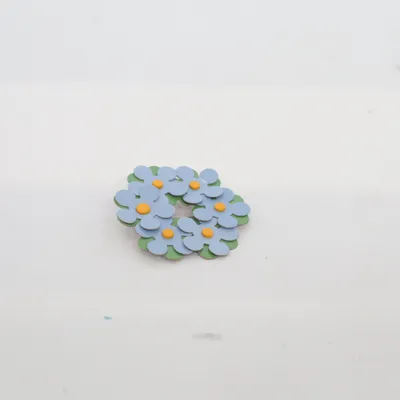 Broche (Blå, Grøn, Orange) Ukendt metal