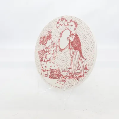 Väggtallrik (Röd, Vit) från Nymølle Danmark