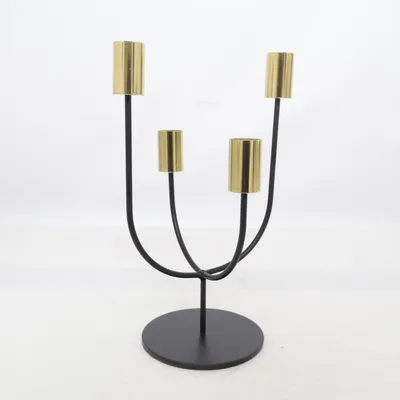 Kandelaber (Svart, Guldfärgad)