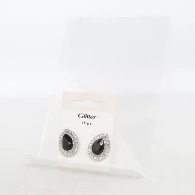 Earrings (Black, Silver) from Glitter Unknown metal