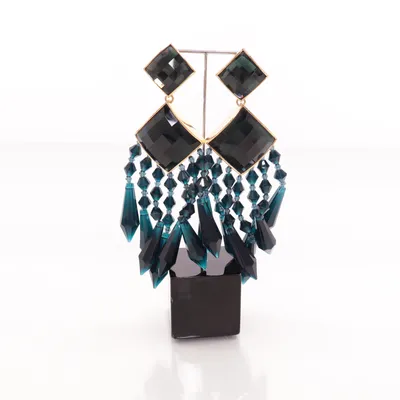 Clips-örhängen (Grön, Guldfärgad) från Balmain x H&M Okänd metall