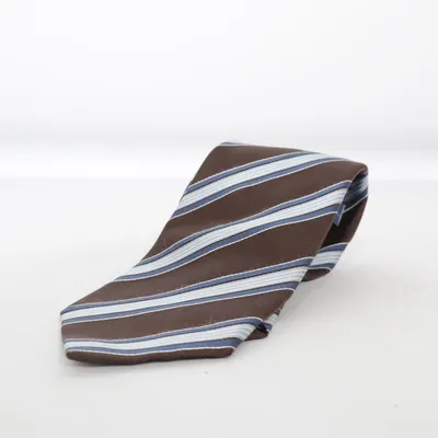 Cravate (Marron, Bleu, Blanc) de Van Graaf Soie