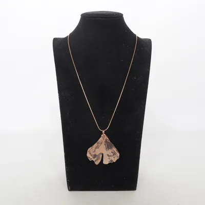 Collier (GingKo) de H.D Acier inoxydable, Plaqué or