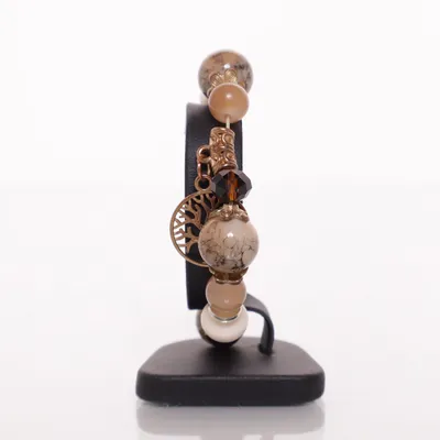 Armband (Brun, Beige, Vit) Okänd metall