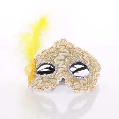 Masquerade mask (Gold, Yellow, Black)
