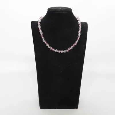 Necklace (Pink, Transparent) Plastic