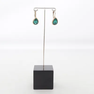 Boucles d'oreilles (Or, Vert) Métal inconnu