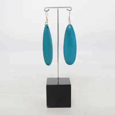 Oorbellen (Blauw) Hout