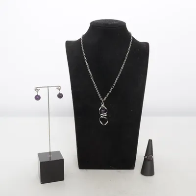Parure de bijoux (Violet, Argent) de Yves Rocher Acier inoxydable