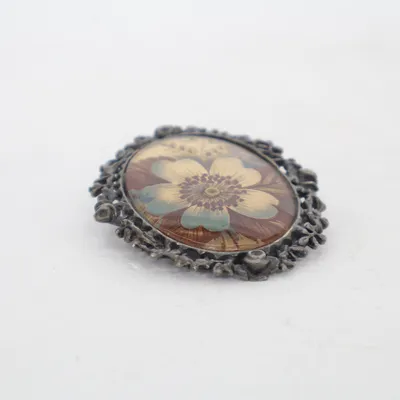 Brosch (Grå, Flerfärgad) Okänd metall