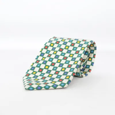Cravate (Beige, Vert, Multicolore) de Hilditch & Key Soie