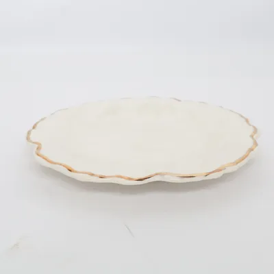 Tallrik (Vit, Guldfärgad) från Upsala-Ekeby Gefle