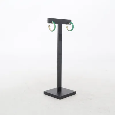 Boucles d'oreilles (Vert, Or) Métal inconnu
