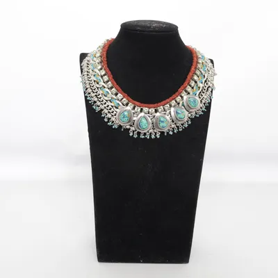 Necklace (Silver, Blue, Red) from Zara Unknown metal