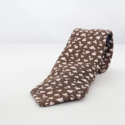 Stropdas (Bruin, Roze) van Eton Linnen, Zijde