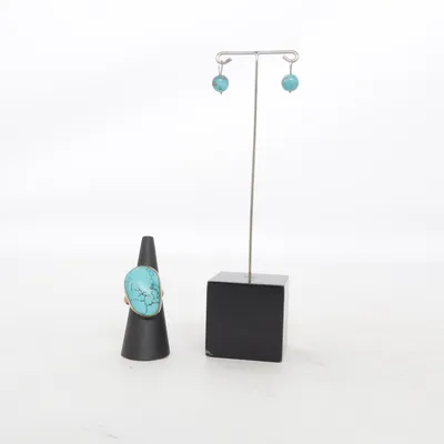 Parure de bijoux (Turquoise, Argent) Métal inconnu