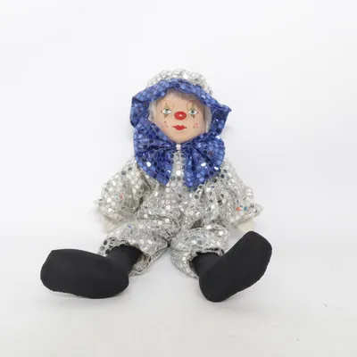 Porseleinen pop (Zilver, Blauw, Zwart)