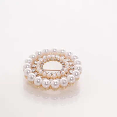 Broche (Guld, Hvid, Transparent) Ukendt metal
