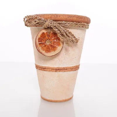 Bloempot (Beige, Oranje, Oranje)