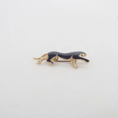 Broche (Noir, Or) Métal inconnu
