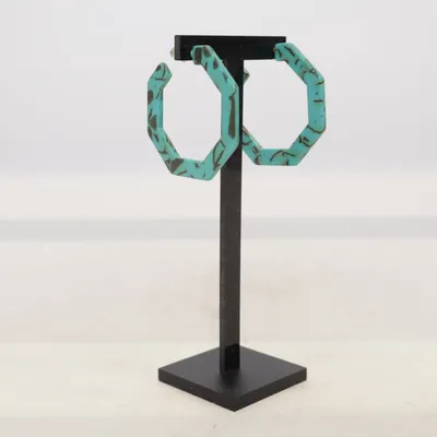 Örhängen (Turkos, Svart) Okänd metall