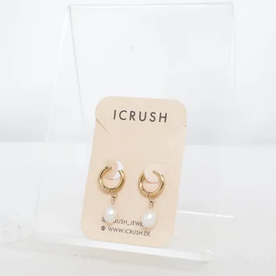 Örhängen (Guldfärgad, Vit) från Icrush Okänd metall