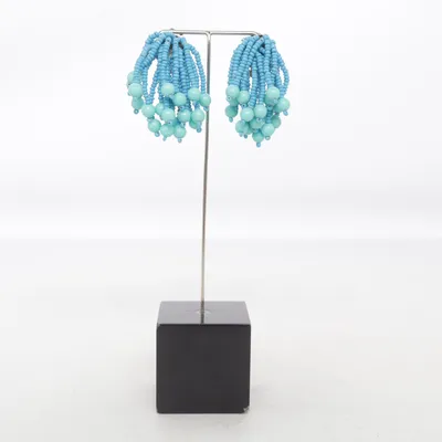 Clip on earrings (Blue, Turquoise) Unknown metal