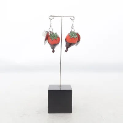 Earrings (Red, Silver, Multicolored) from Mi Lajki Unknown metal