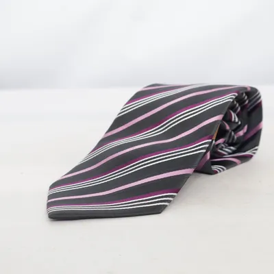 Cravate (Gris, Violet, Blanc) de Geoffrey Beene Soie