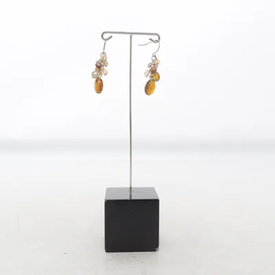 Earrings (Brown, Silver, Multicolored) from I Am Unknown metal