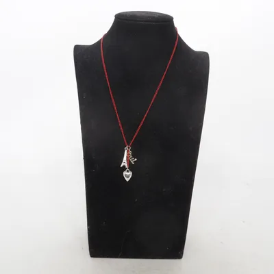 Collier (Rouge, Argent) de Stella and Dot Acier inoxydable