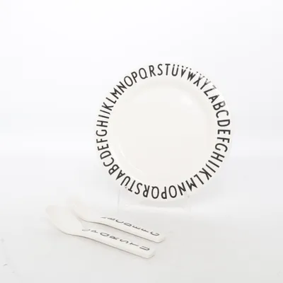 Kinderservies (Wit, Zwart) van Design Letters