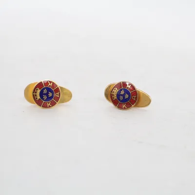 Boutons de manchette (Or, Rouge, Bleu) de Kak Métal inconnu