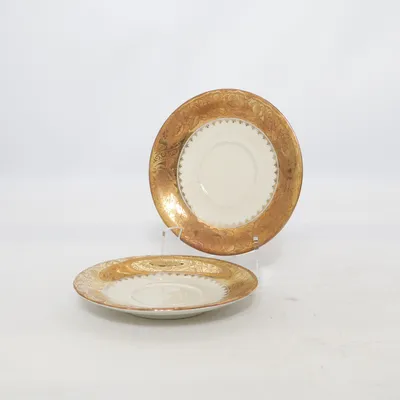Assiett (Guldfärgad, Vit) från Mitterteich Bavaria