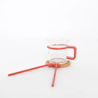 Drinking glass (Red, Transparent) from Bodum
