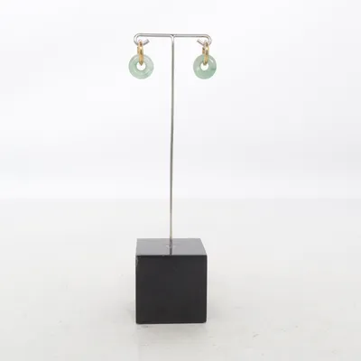 Earrings (Green, Gold) Stainless steel