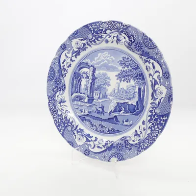 Bord (Blauw, Wit) van Spode