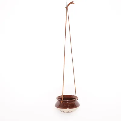 Hanging flower pot (Brown, White) from Gabriel-Keramik