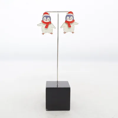 Oorbellen (Wit, Rood, Blauw) Onbekend materiaal