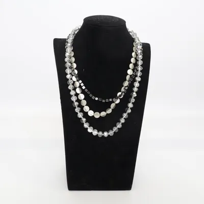 Halsband (Grå, Svart) från Pearls for Girls Okänd metall