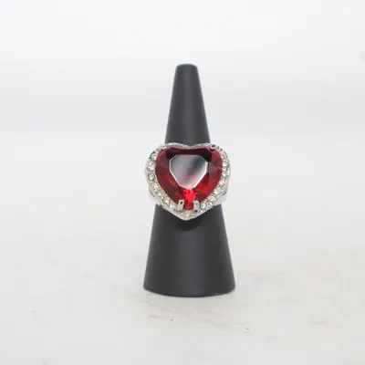 Ring (Red, Silver) Unknown metal