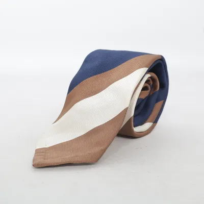 Krawatte (Blau, Braun, Weiß) von Suitsupply Seide