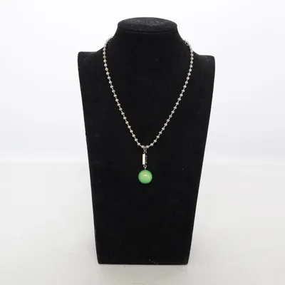 Halsband (Grön, Silverfärgad) från Snö of Sweden Glas, Okänd metall