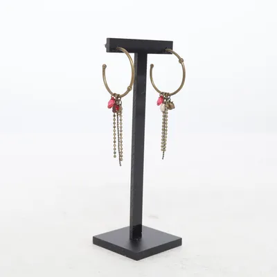 Earrings (Brown, Red, Multicolored) Unknown metal
