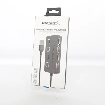 USB-Hub (4-Port USB 2.0 Hub With Power Switches) fra Sabrent