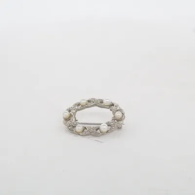 Broche (Zilver, Wit) Onbekend materiaal